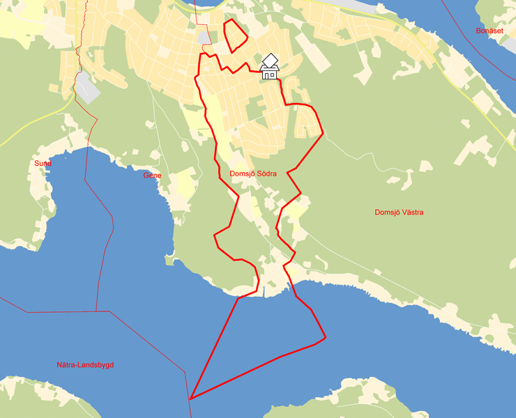 Karta över Domsjö Södra
