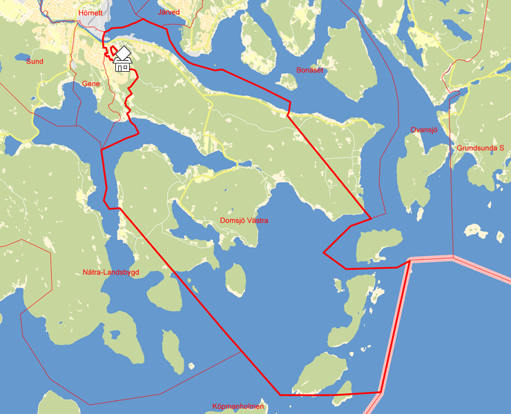 Karta över Domsjö Västra