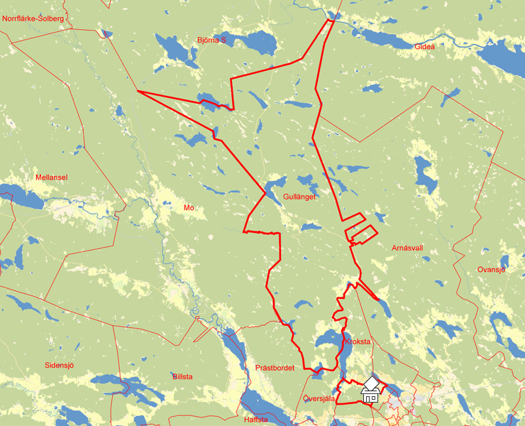 Karta över Gullänget