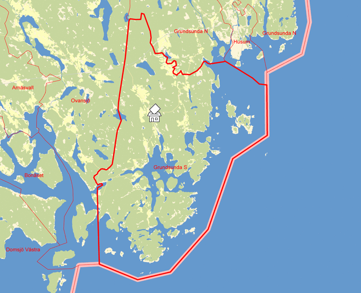 Karta över Grundsunda S