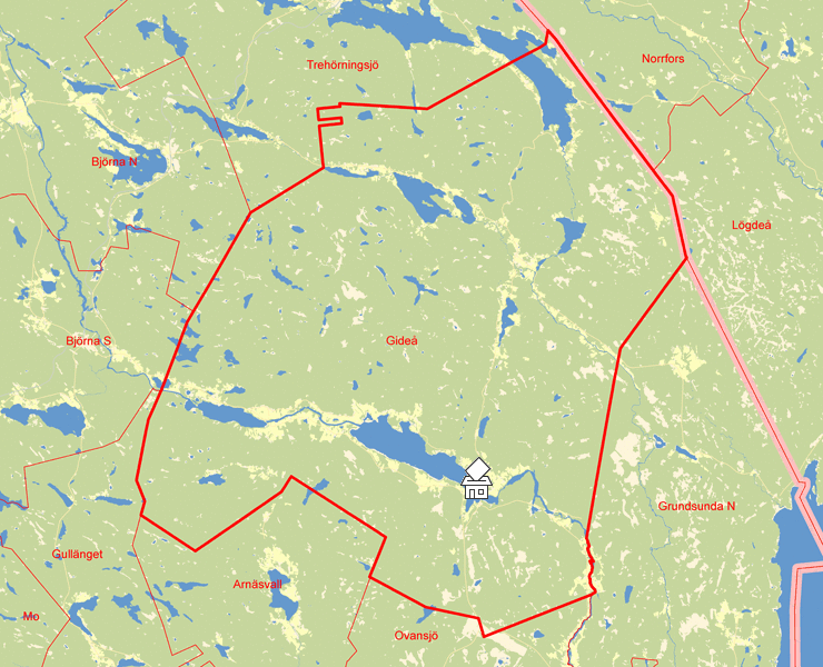 Karta över Gideå