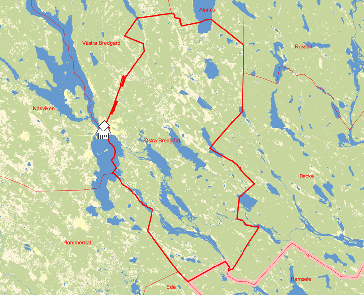 Karta över Östra Bredgård