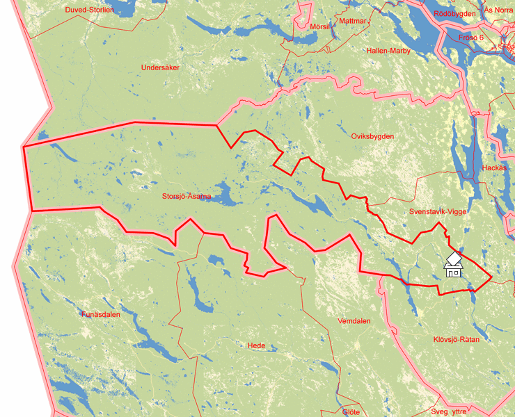 Karta över Storsjö-Åsarna