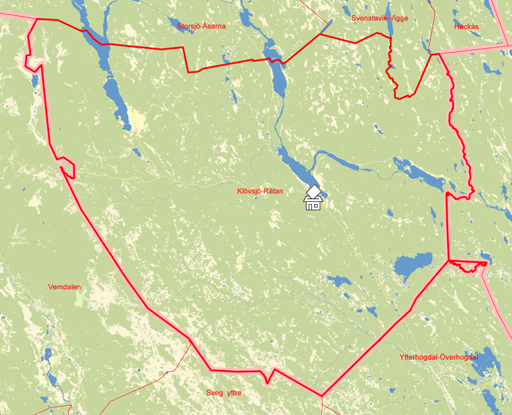 Karta över Klövsjö-Rätan