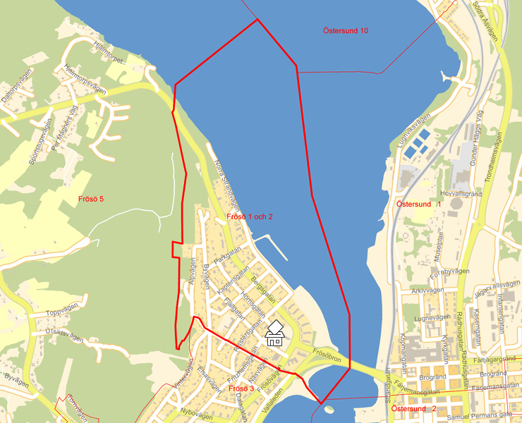 Karta över Frösö 1 och 2