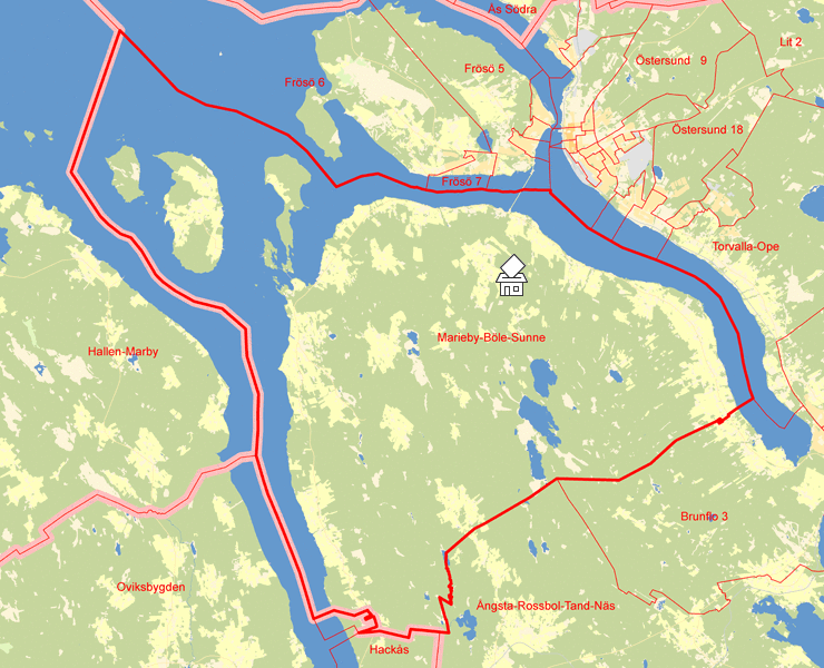 Karta över Marieby-Böle-Sunne