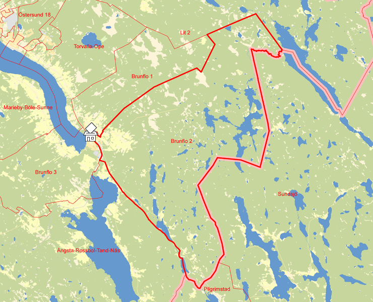 Karta över Brunflo 2