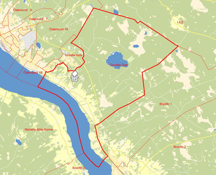 Karta över Torvalla-Ope