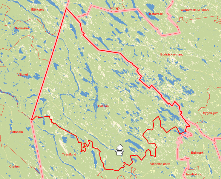 Karta över Hällnäs