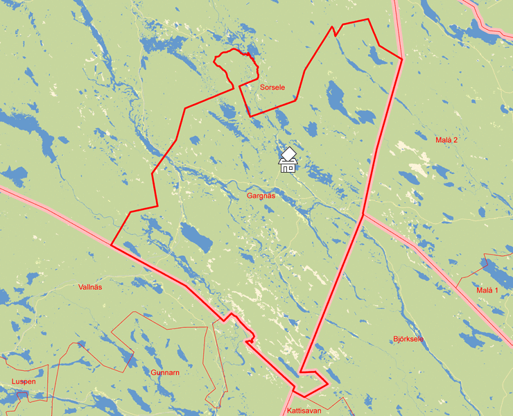 Karta över Gargnäs