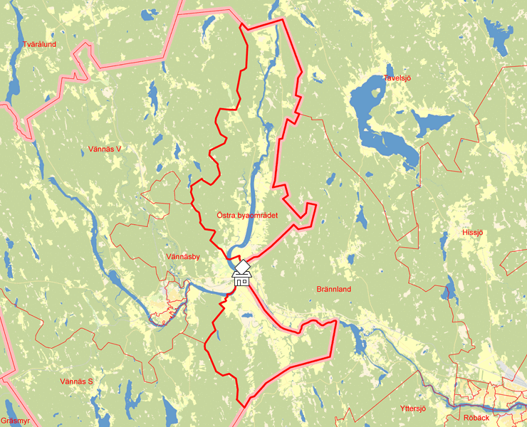 Karta över Östra byaområdet