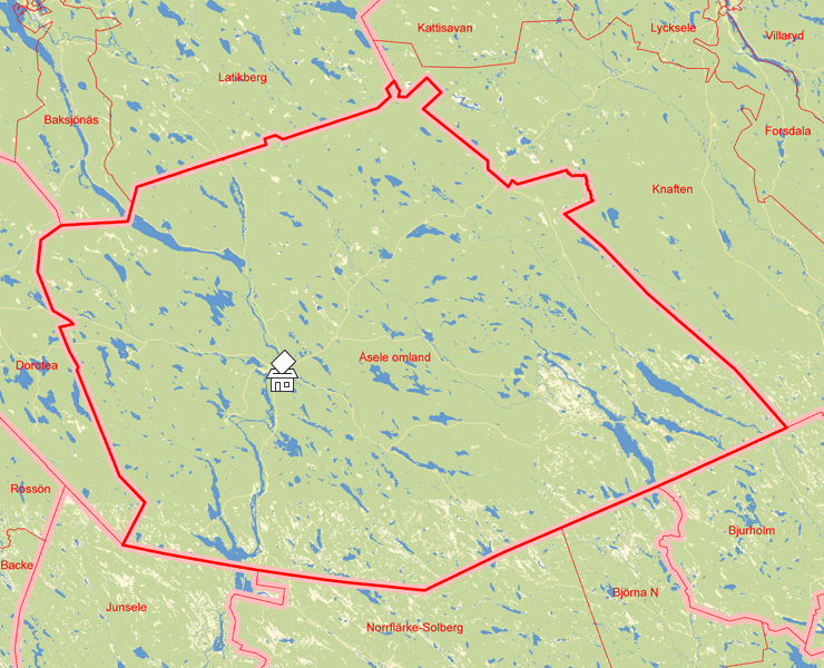 Karta över Åsele omland