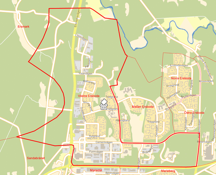 Karta över Västra Ersboda