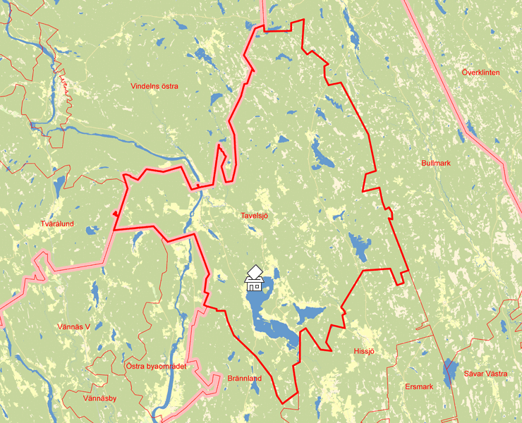 Karta över Tavelsjö