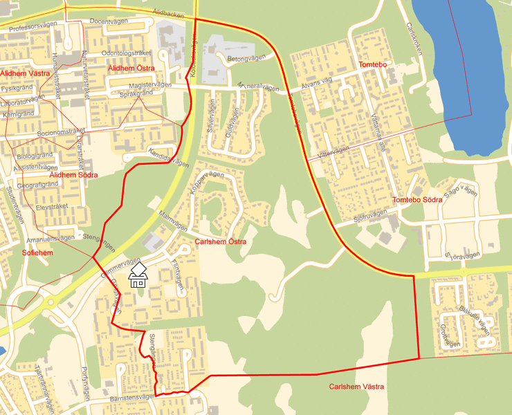 Karta över Carlshem Östra