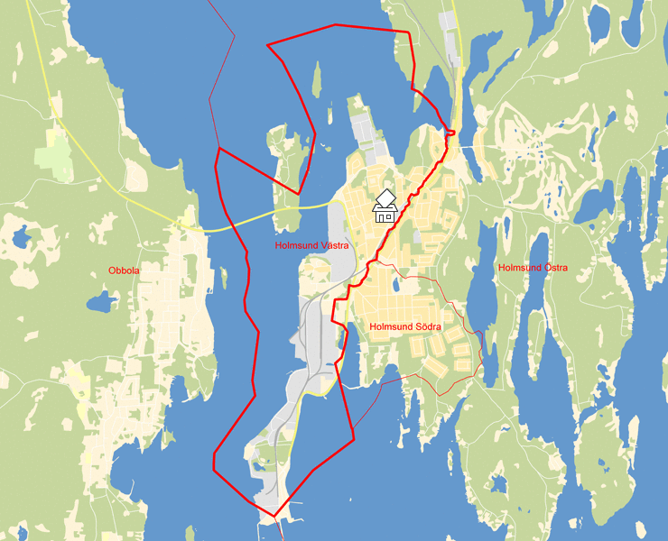 Karta över Holmsund Västra