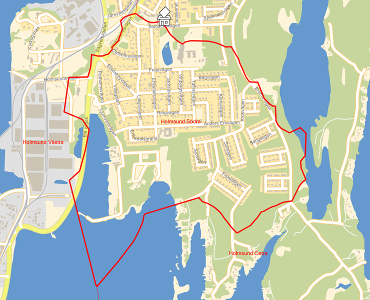 Karta över Holmsund Södra