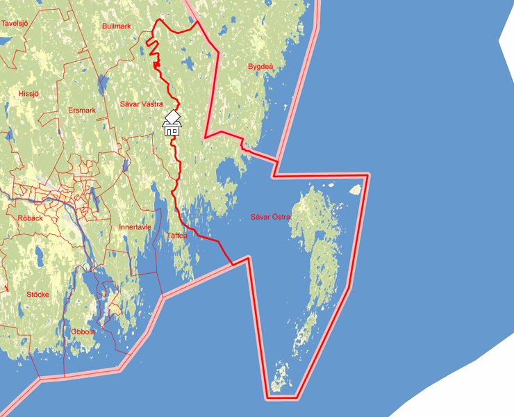 Karta över Sävar Östra