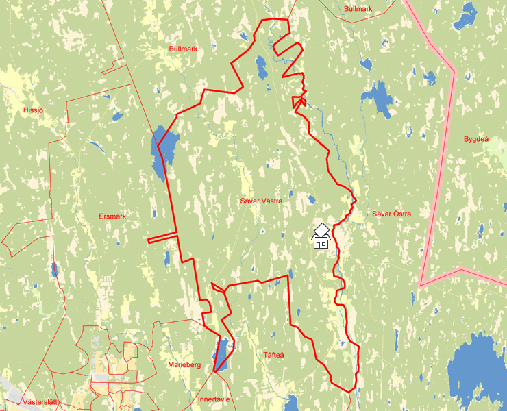 Karta över Sävar Västra