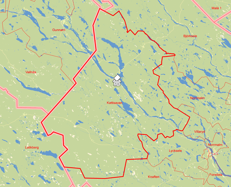 Karta över Kattisavan