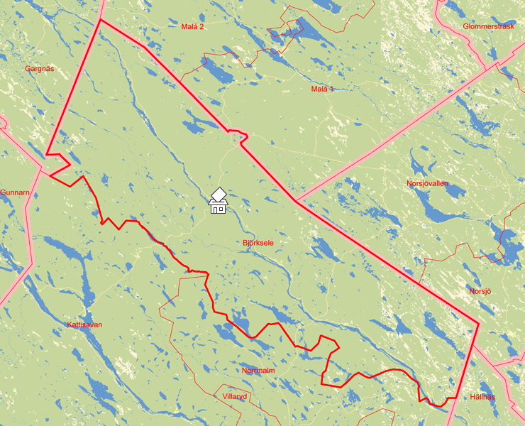 Karta över Björksele
