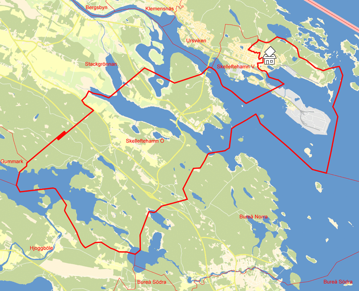 Karta över Skelleftehamn Ö