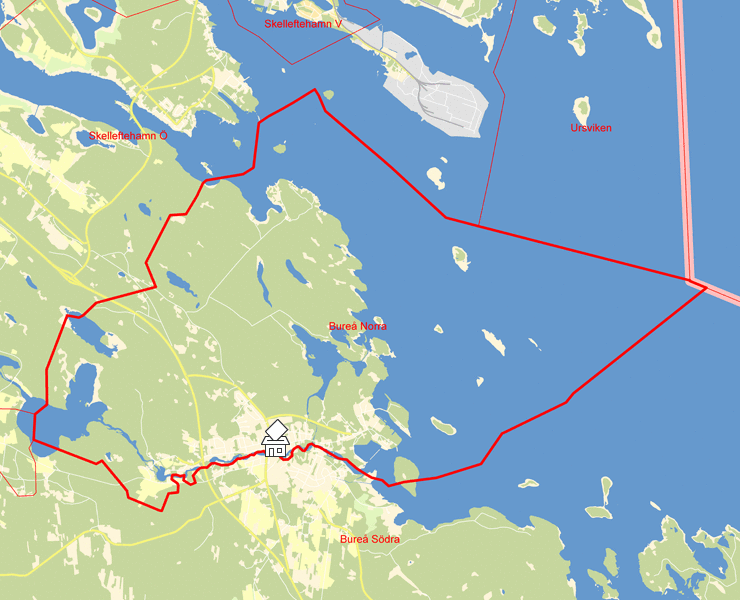 Karta över Bureå Norra