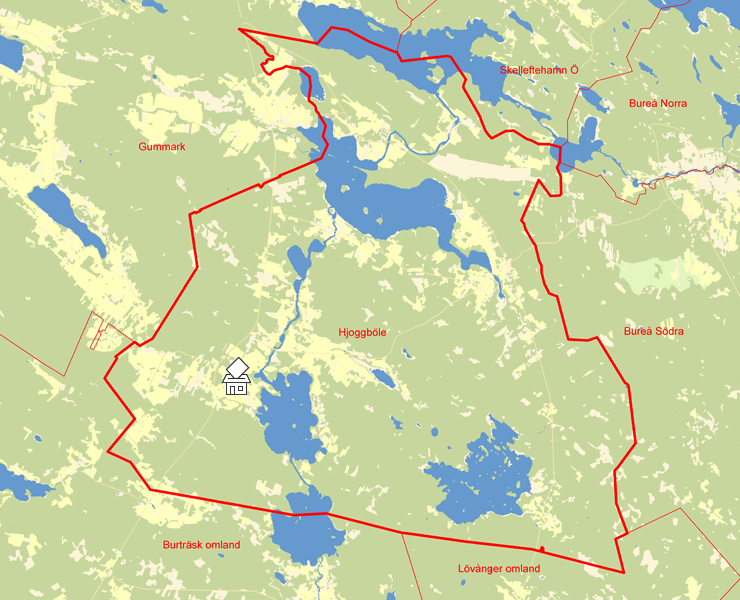 Karta över Hjoggböle