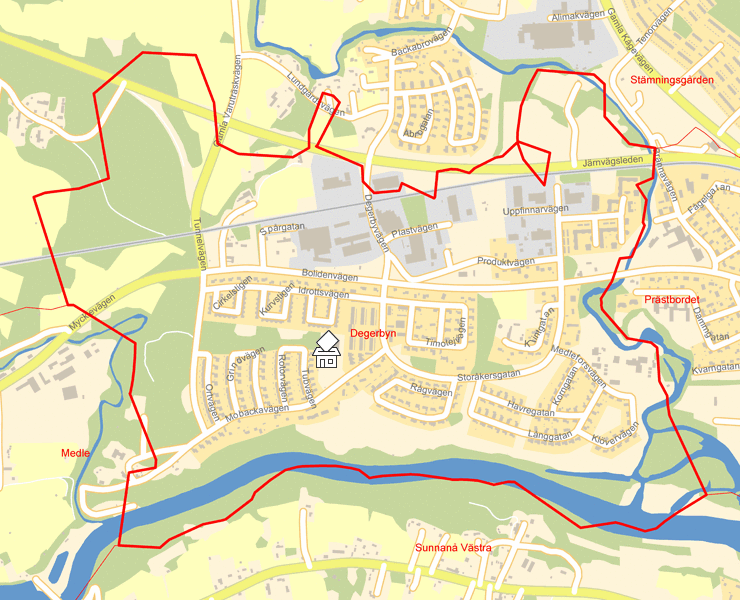 Karta över Degerbyn