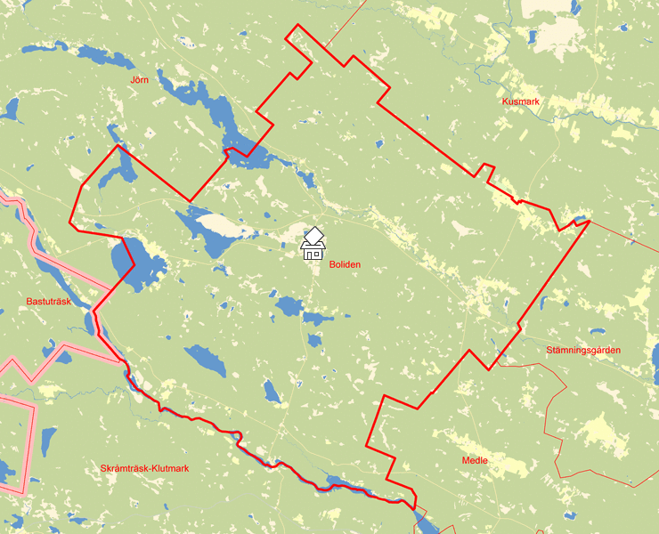 Karta över Boliden