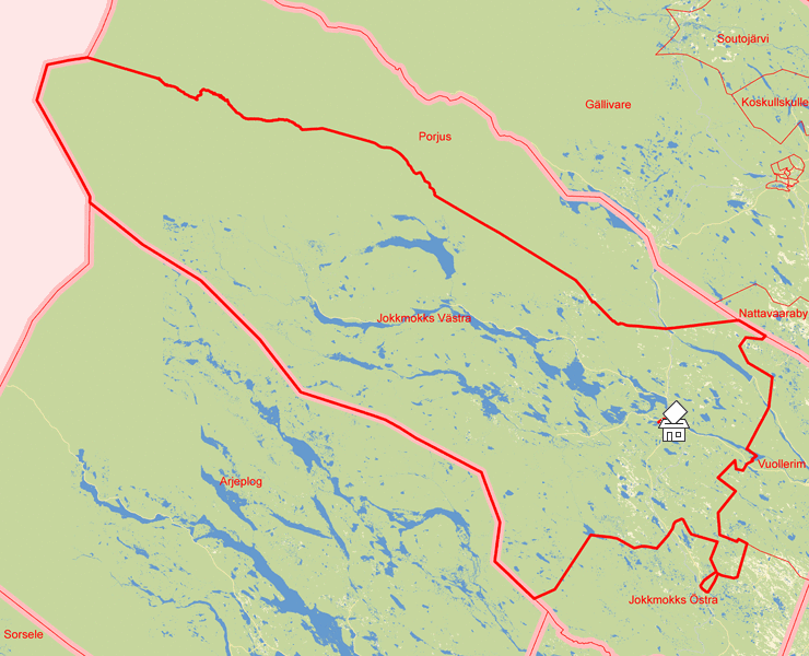 Karta över Jokkmokks Västra