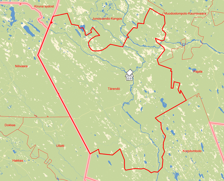 Karta över Tärendö