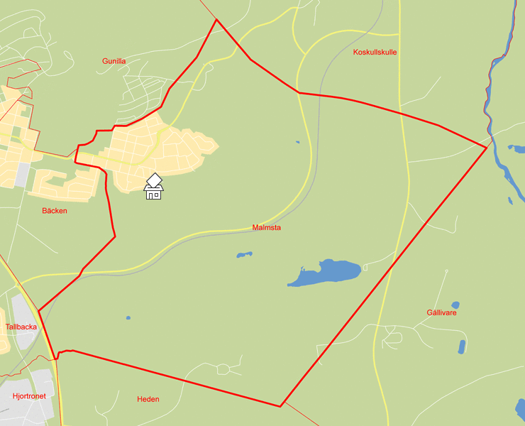 Karta över Malmsta
