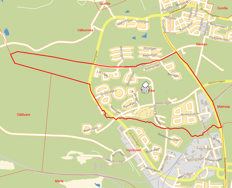Karta över Tallbacka