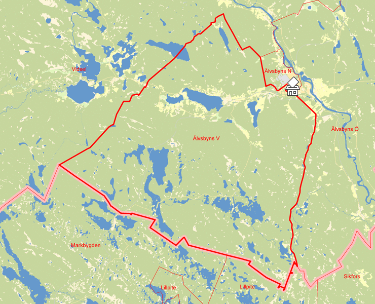 Karta över Älvsbyns V