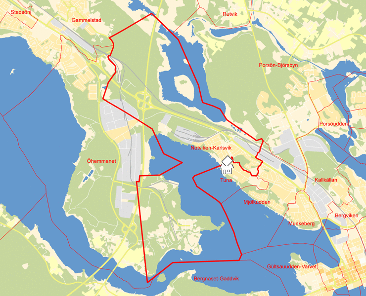 Karta över Notviken-Karlsvik