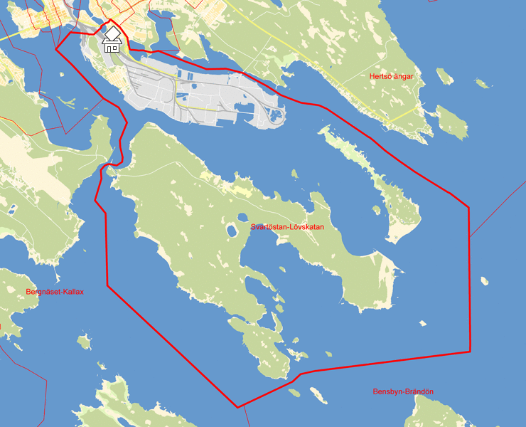 Karta över Svartöstan-Lövskatan