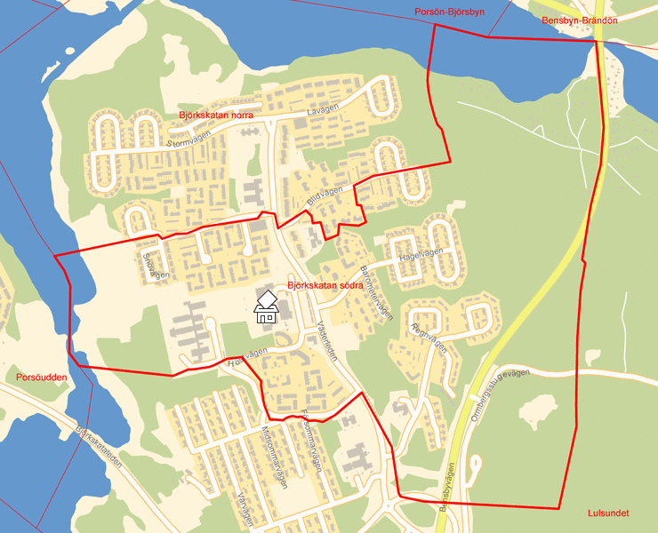 Karta över Björkskatan södra