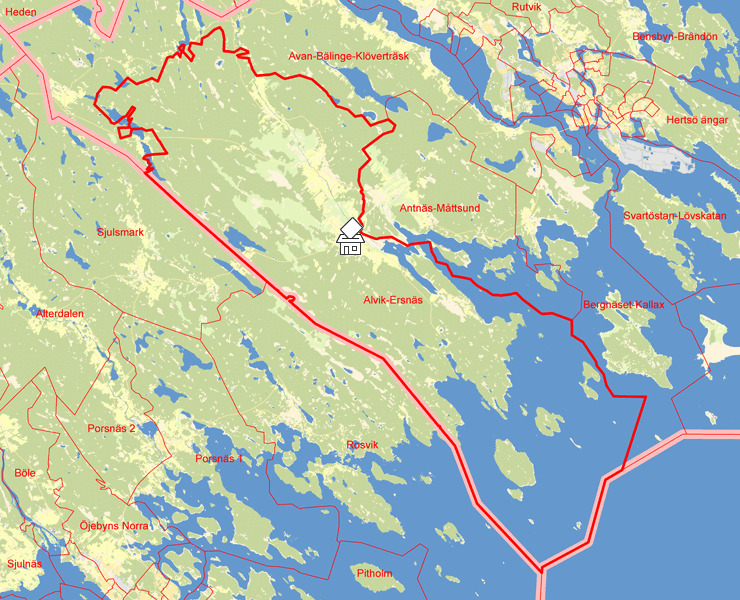 Karta över Alvik-Ersnäs