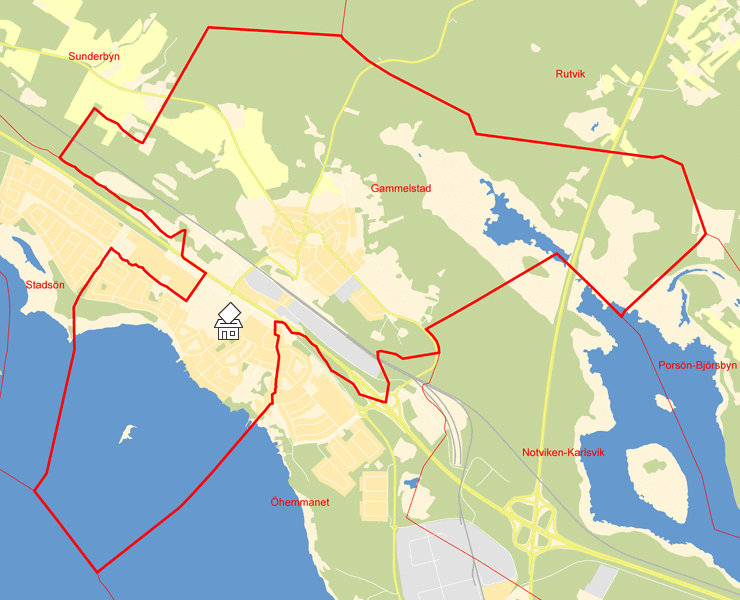 Karta över Gammelstad