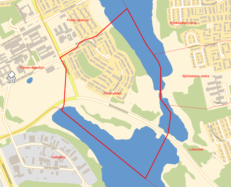 Karta över Porsöudden