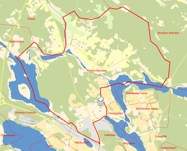 Karta över Porsön-Björsbyn