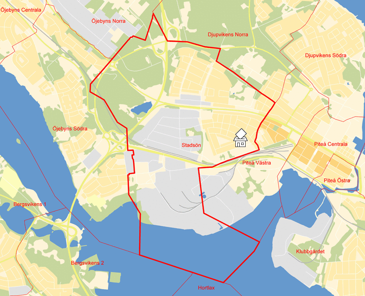 Karta över Stadsön
