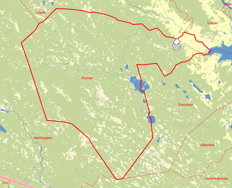Karta över Roknäs