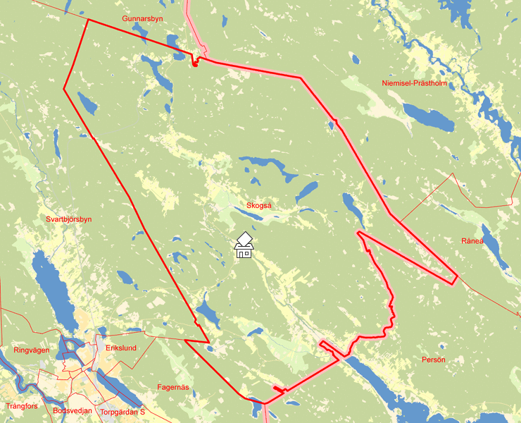 Karta över Skogså