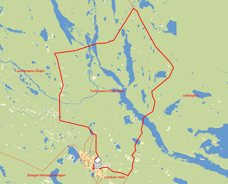 Karta över Tuolluvaara-Kurravaara