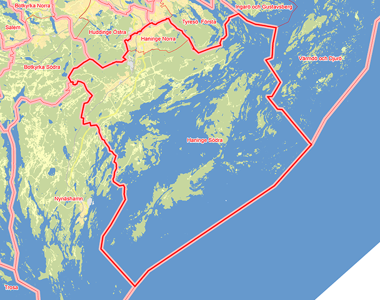 Karta över Haninge