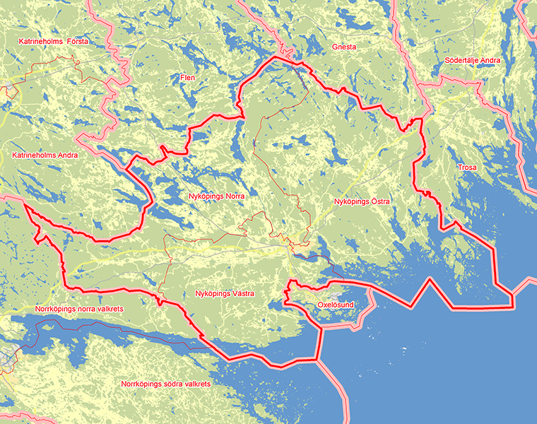 Karta över Nyköping
