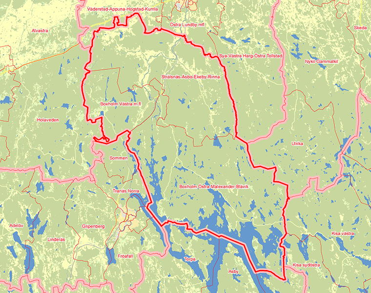 Karta över Boxholm