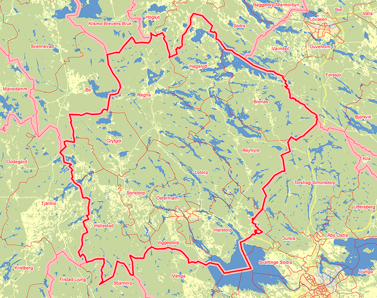 Karta över Finspång